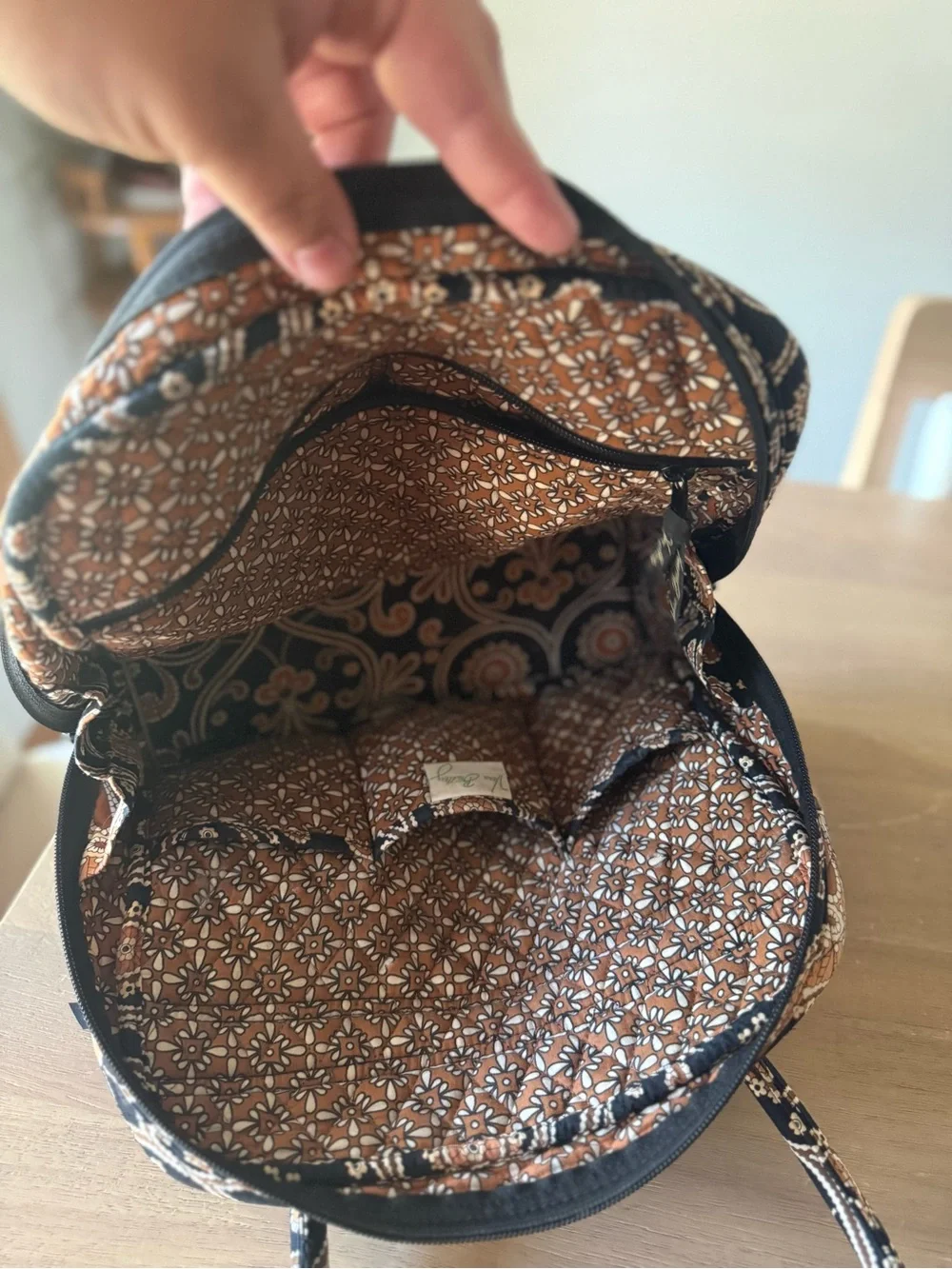 Vintage Vera Bradley Paisley Quilted Shoulder Bag Black & Brown Cottagecore Y2K